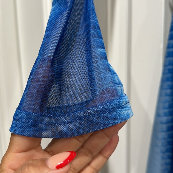 🩵💙EDGE- Feel For You Mesh Off Shoulder Dress - Picture 10 of 17